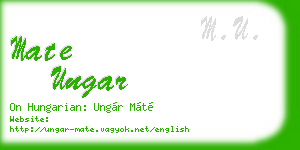 mate ungar business card
