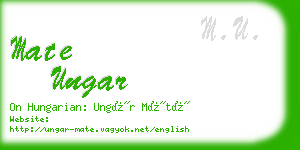 mate ungar business card